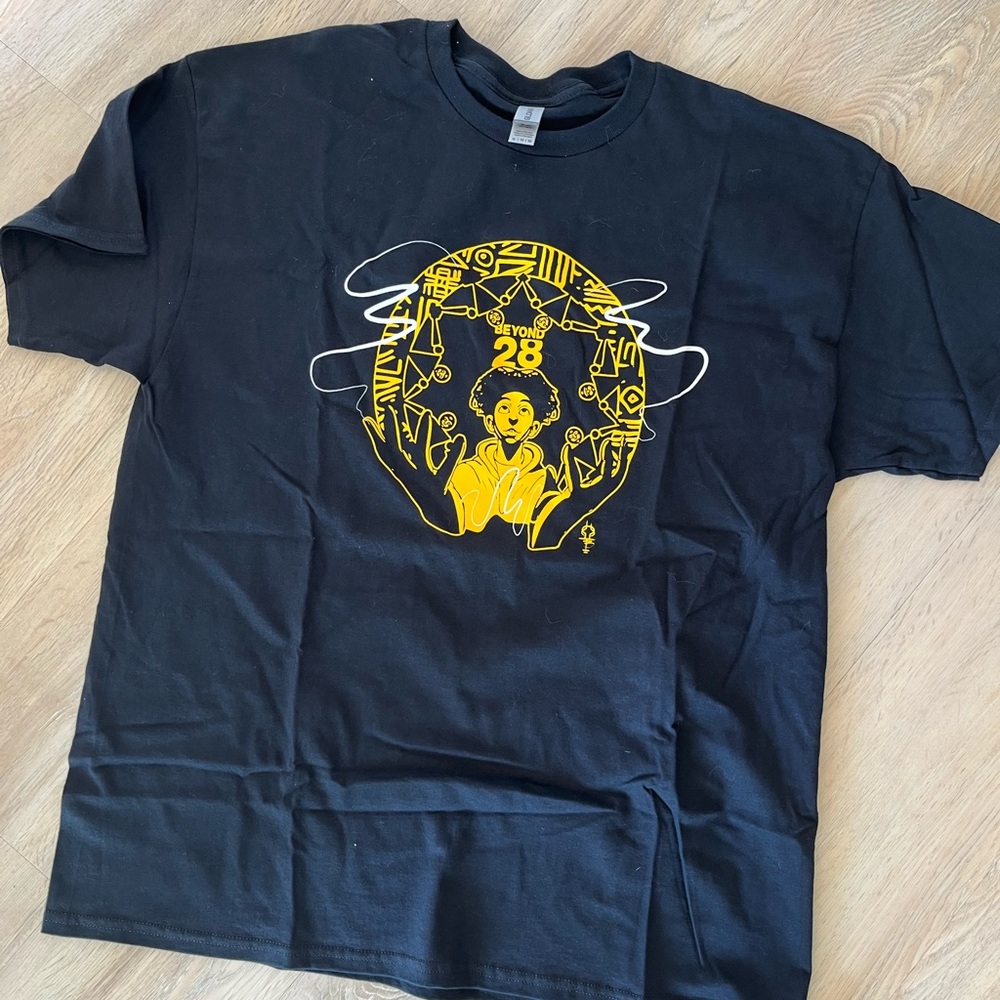 Gildan Black Tee with Yellow Graphic